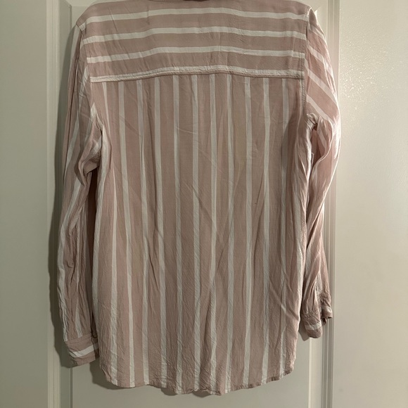 Pink and White Striped American Eagle Button Down - Picture 4 of 4
